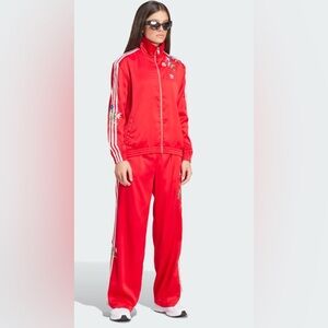 EUC Adidas SET - Originals graphics floral firebird tracksuit jacket & pant set